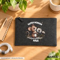 Kulturbeutel Guten Morgen Maus 1 Liter Charcoal