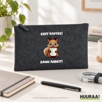 Kulturbeutel Erst Kaffee dann Arbeit Eichhörnchen 1 Liter Charcoal