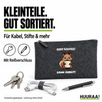 Kulturbeutel Erst Kaffee dann Arbeit Eichhörnchen 1 Liter Charcoal