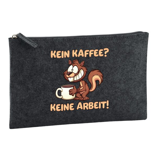 Kulturbeutel Kein Kaffee keine Arbeit Eichhörnchen 1 Liter Charcoal