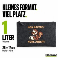Kulturbeutel Kein Kaffee keine Arbeit Eichhörnchen 1 Liter Charcoal