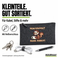 Kulturbeutel Kein Kaffee keine Arbeit Eichhörnchen 1 Liter Charcoal
