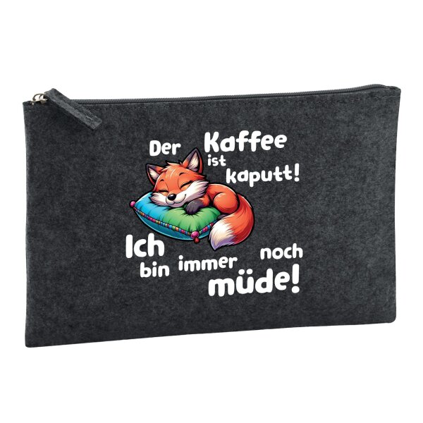 Kulturbeutel Kaffee kaputt immer noch Müde süßer Fuchs 1 Liter Charcoal