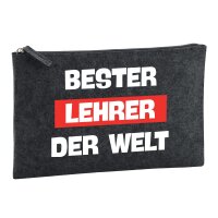 Kulturbeutel Bester Lehrer der Welt 1 Liter Charcoal