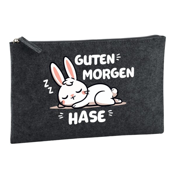 Kulturbeutel Guten Morgen Hase 1 Liter Charcoal