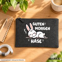 Kulturbeutel Guten Morgen Hase 1 Liter Charcoal