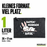 Kulturbeutel Guten Morgen Hase 1 Liter Charcoal