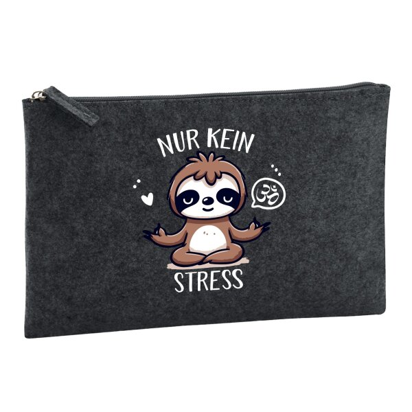 Kulturbeutel Nur keinen Stress Yoga Faultier 1 Liter Charcoal