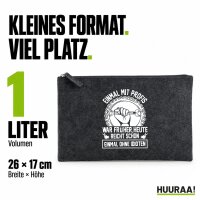 Kulturbeutel Einmal mit Profis früher heute ohne Idioten 1 Liter Charcoal