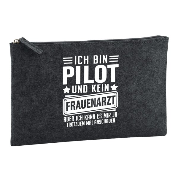 Kulturbeutel Bin Pilot kein Frauenarzt mal anschauen 1 Liter Charcoal