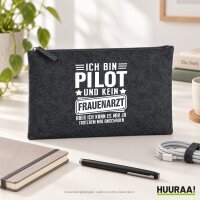 Kulturbeutel Bin Pilot kein Frauenarzt mal anschauen 1 Liter Charcoal