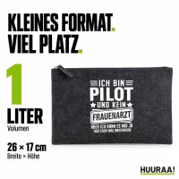 Kulturbeutel Bin Pilot kein Frauenarzt mal anschauen 1 Liter Charcoal