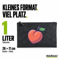 Kulturbeutel Pfirsich Comic 1 Liter Charcoal