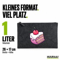 Kulturbeutel Kuchen Torte 1 Liter Charcoal