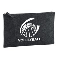 Kulturbeutel Volleyball Schriftzug 1 Liter Charcoal