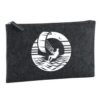 Kulturbeutel Kite Board Kitesurfing 1 Liter Charcoal