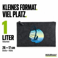 Kulturbeutel Windsurfer Surfen 1 Liter Charcoal