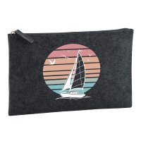 Kulturbeutel Segelboot segeln 1 Liter Charcoal