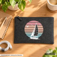 Kulturbeutel Segelboot segeln 1 Liter Charcoal
