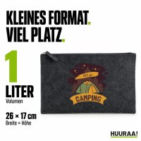 Kulturbeutel let´s go camping Zelt 1 Liter Charcoal