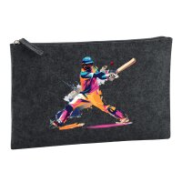 Kulturbeutel Baseball Spieler bunte Silhouette 1 Liter...