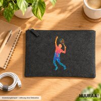Kulturbeutel Tennis Spieler bunte Silhouette 1 Liter...