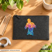 Kulturbeutel Boxer Spieler bunte Silhouette 1 Liter Charcoal