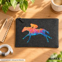Kulturbeutel Pferderennen Jockey bunte Silhouette 1 Liter...