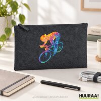 Kulturbeutel Radsport bunte Silhouette 1 Liter Charcoal
