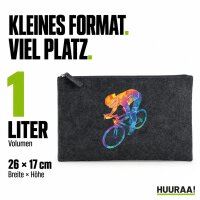 Kulturbeutel Radsport bunte Silhouette 1 Liter Charcoal
