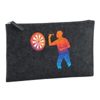 Kulturbeutel Darts bunte Silhouette 1 Liter Charcoal