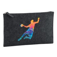 Kulturbeutel Handball bunte Silhouette 1 Liter Charcoal
