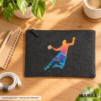 Kulturbeutel Handball bunte Silhouette 1 Liter Charcoal