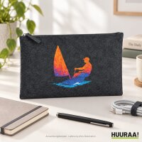 Kulturbeutel Segeln bunte Silhouette 1 Liter Charcoal