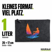 Kulturbeutel Segeln bunte Silhouette 1 Liter Charcoal