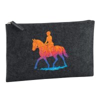 Kulturbeutel Reiten bunte Silhouette 1 Liter Charcoal