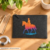 Kulturbeutel Reiten bunte Silhouette 1 Liter Charcoal