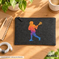 Kulturbeutel Lacrosse bunte Silhouette 1 Liter Charcoal