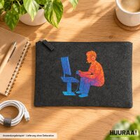 Kulturbeutel Gaming bunte Silhouette 1 Liter Charcoal