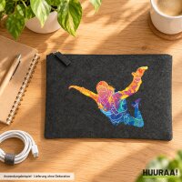 Kulturbeutel Skydiving bunte Silhouette 1 Liter Charcoal