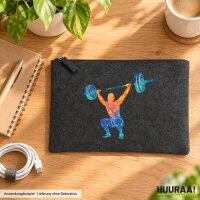 Kulturbeutel Gewichtheber Powerlift bunte Silhouette 1...