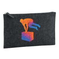 Kulturbeutel Parkour Freerunning bunte Silhouette 1 Liter...