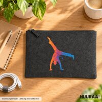 Kulturbeutel Capoeira bunte Silhouette 1 Liter Charcoal