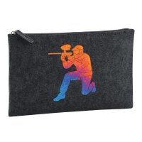 Kulturbeutel Paintball bunte Silhouette 1 Liter Charcoal