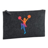 Kulturbeutel Cheerleading bunte Silhouette 1 Liter Charcoal