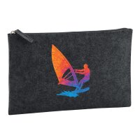Kulturbeutel Windsurfen bunte Silhouette 1 Liter Charcoal