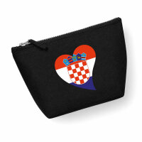 Kulturbeutel Kroatien Flagge Herz 1 Liter Charcoal