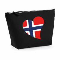 Kulturbeutel Norwegen Flagge Herz 1 Liter Charcoal