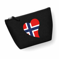 Kulturbeutel Norwegen Flagge Herz 1 Liter Charcoal