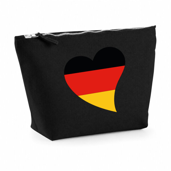 Kulturbeutel Deutschland Flagge Herz 1 Liter Charcoal